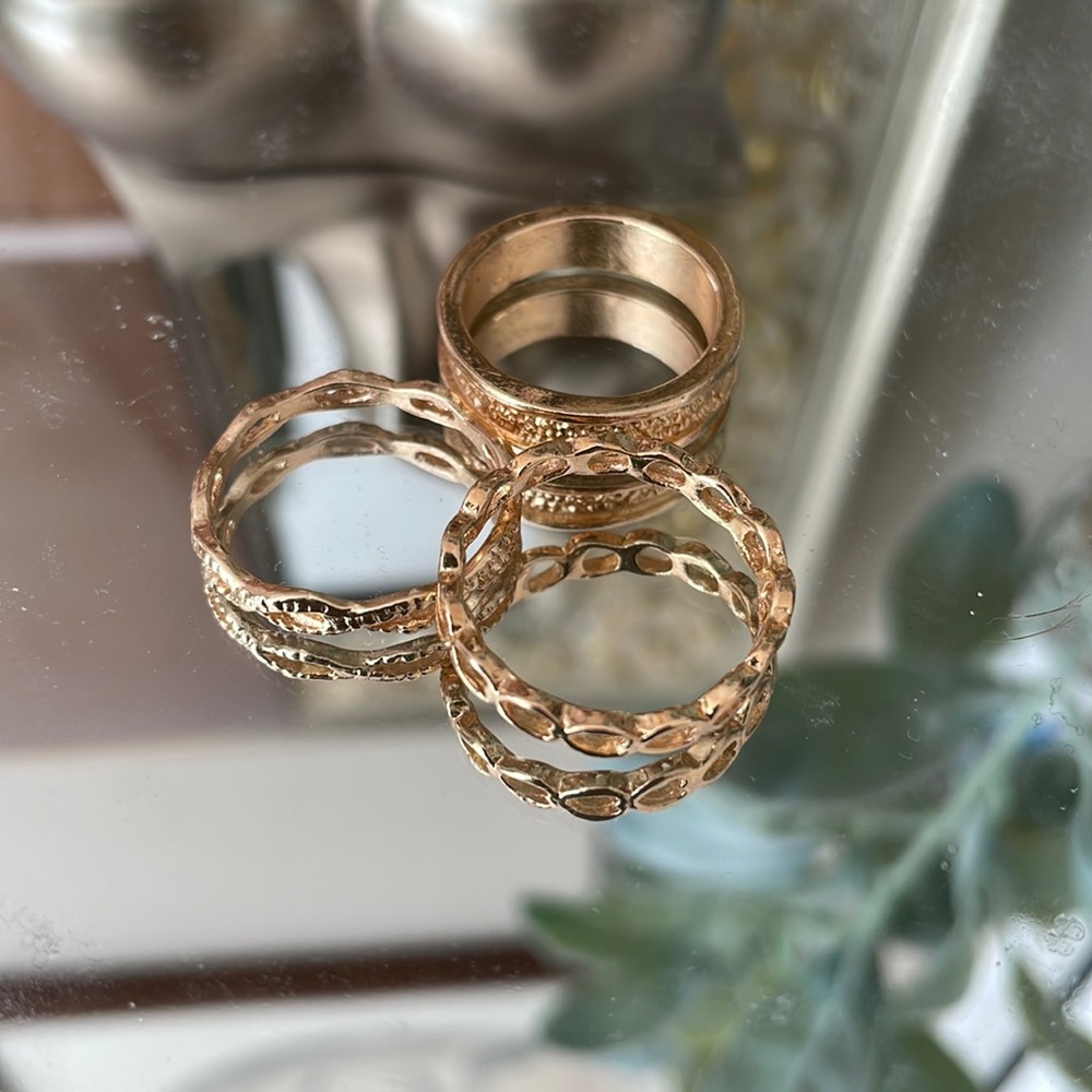 Gold Rings, Pack of 3
